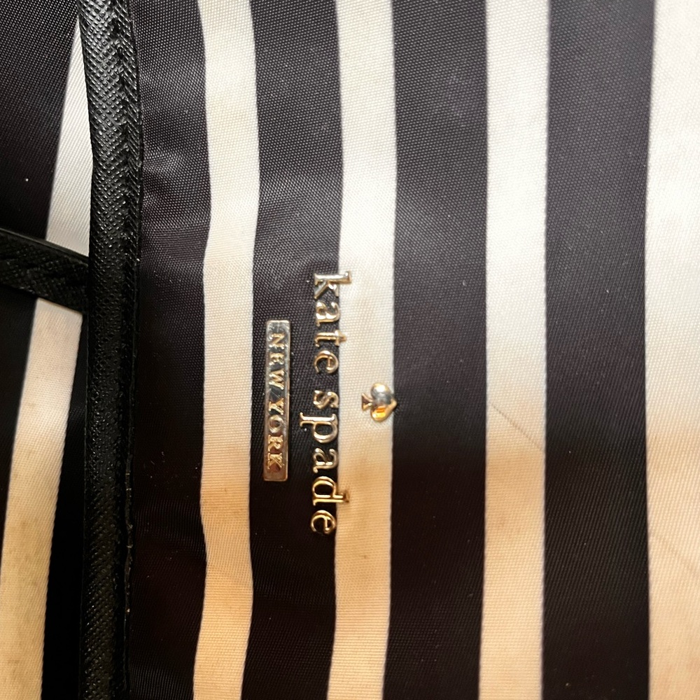 Kate Spade Black and White Striped Bag
